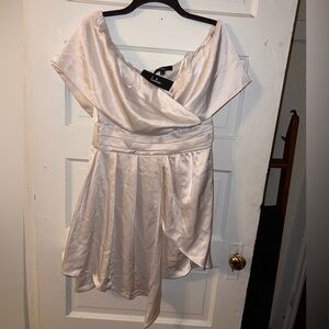 Lulu's Cream Asymmetrical Dress